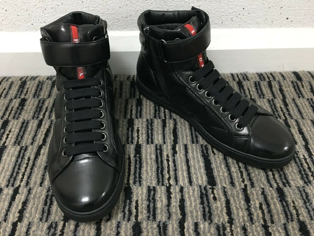 Prada Mens High Top Sneakers UK 7.5 Brand New Unused | eBay Prada Mens High Top Sneakers UK 7.5 Brand New Unused | eBay