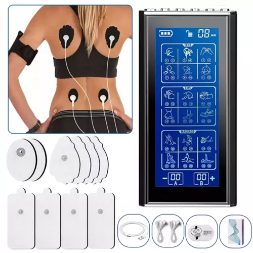 3-in-1 TENS EMS Machine Massager 10 Pads Electric Acupuncture Muscle Pain Relief - Picture 2 of 14