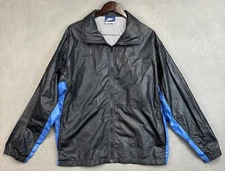 Vintage 80s NIKE Blue Tag Full Zip Hooded Windbreaker Jacket XL Black and Blue