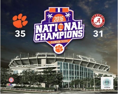 Clemson Tigers 2016 NCAA National Champions Authentique 8x10 Photo Livraison Gratuite 3 - Photo 1/1