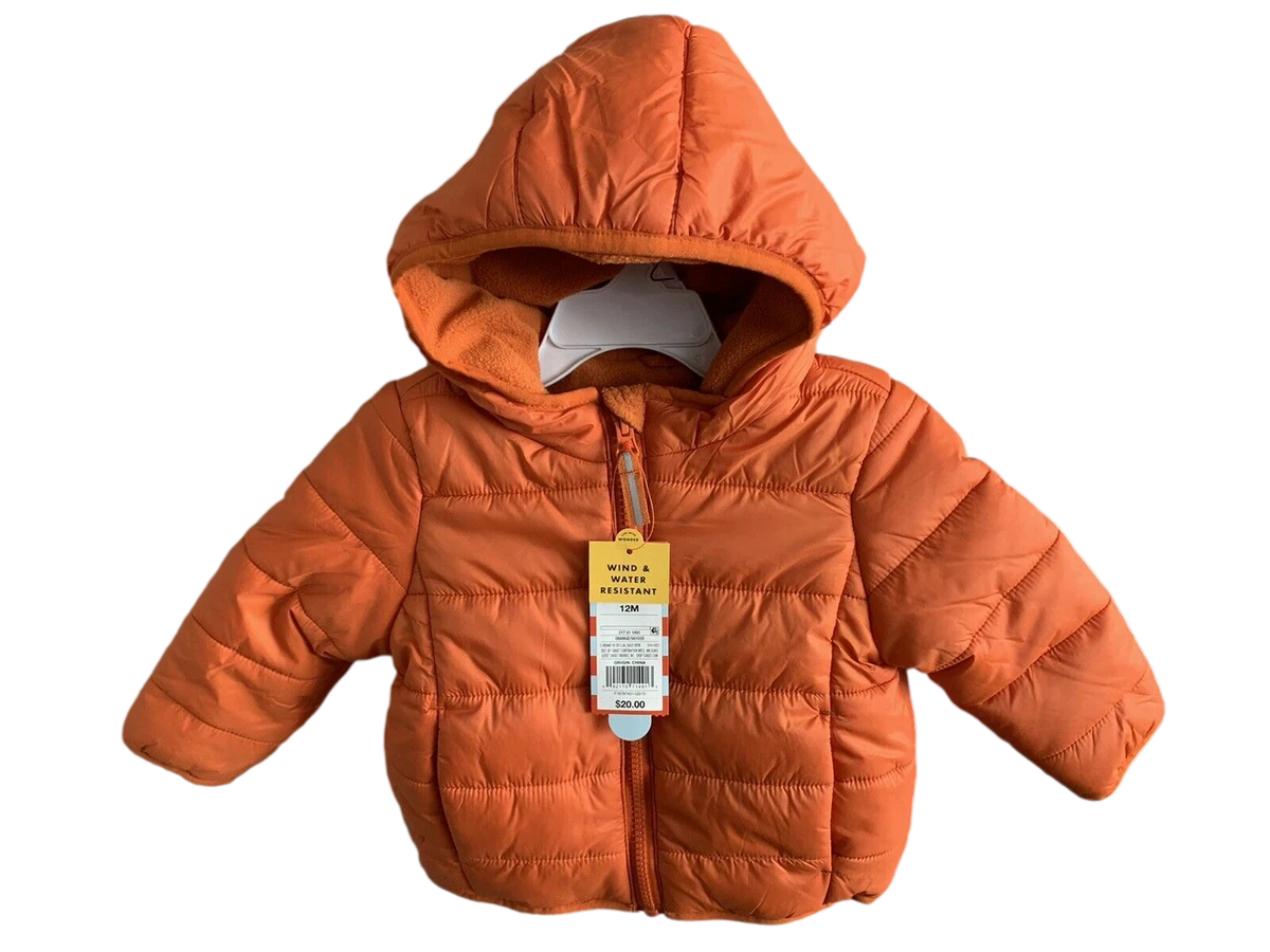 Cat & Jack 12m Puffer Winter Jacket Coat Orange