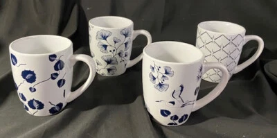 4 Keramik Kaffeebecher / Kaffeepötte 330 ml. schwarz/weiß *** neu *** - Bild 1 von 4