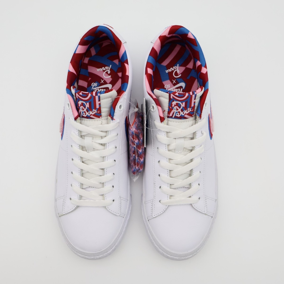 スニーカー Nike SB Blazer Low x Parra \"WHITE RED PINK\" CN4507-100 2019 CN4507-100 Parra Nike SB Blazer Low White Red Pink (Men's