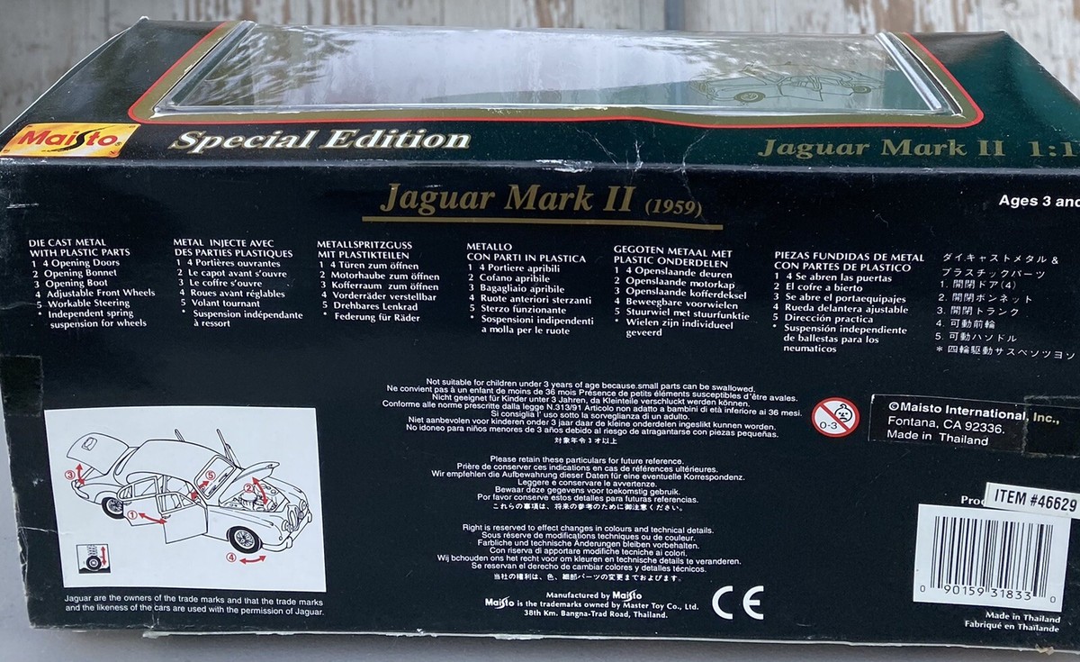 JAGUAR MARK II crème échelle 1/18 fabrica MAISTO voiture miniature de