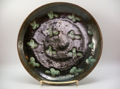 1950s Japanese Studio Pottery Stoneware Tenmoku Plate Mashiko Hamada Leach