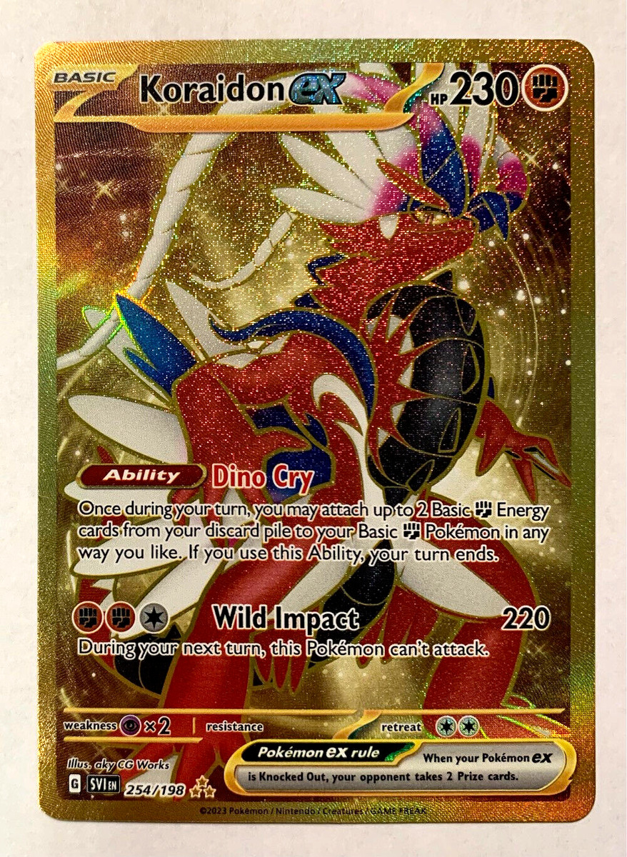 Pokemon SCARLET & VIOLET (English) - KORAIDON EX - HYPER RARE GOLD -  254/198