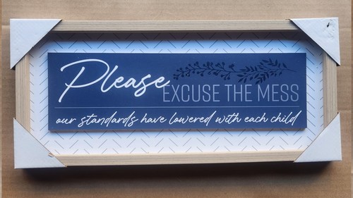 Wooden Sign - Please Excuse The Mess Our Standards Have Lowered With Each Other