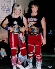Ricky Morton & Robert Gibson Signed 16x20 Photo PSA/DNA COA WCW NWA CWA SMW USWA