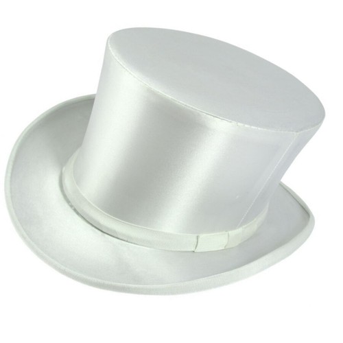 Cappello Cilindro Tuba Bianco in Raso per Matrimonio Tg.59 Cappelli Bianchi  | eBay