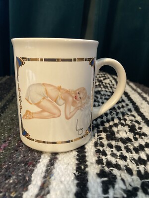Vintage Varga Girl Coffee Mug December 1945 Esquire Pin Up Art Deco 1987