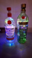 Tanqueray Gin Bottles (Sevilla & No 10) Multi-coloured LED Lights- Wedding/Party
