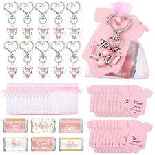 50 Sets Baby Shower Party Favors Include Baby Shower Angel Keychains Baby Gir...