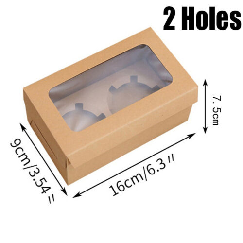 Cupcake Box Cases 2/4/6/12 holes clear Window Cupcake Display Boxes Muffin Cups - Picture 13 of 20