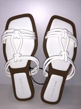 Azalea Wang Women  s Sz 8 runs Small Stetson White Slides Sandals New