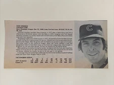 Dave Kingman Cubs & Dennis Leonard Royals 1978 Who’s Who Baseball 9X4 Panel