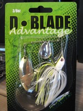 Dobyns 3/8 Oz D-Blade Advantage SpinnerBait White Chartreuse Colorado Willow