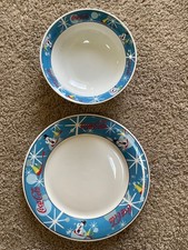 Coca Cola Laughing Snowman Serving Bowl & Round Serving Plate Free Shipping