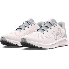 Under Armour 3026523 Women's Charged Pursuit 3 Big Logo Shoes, White, Size 6
