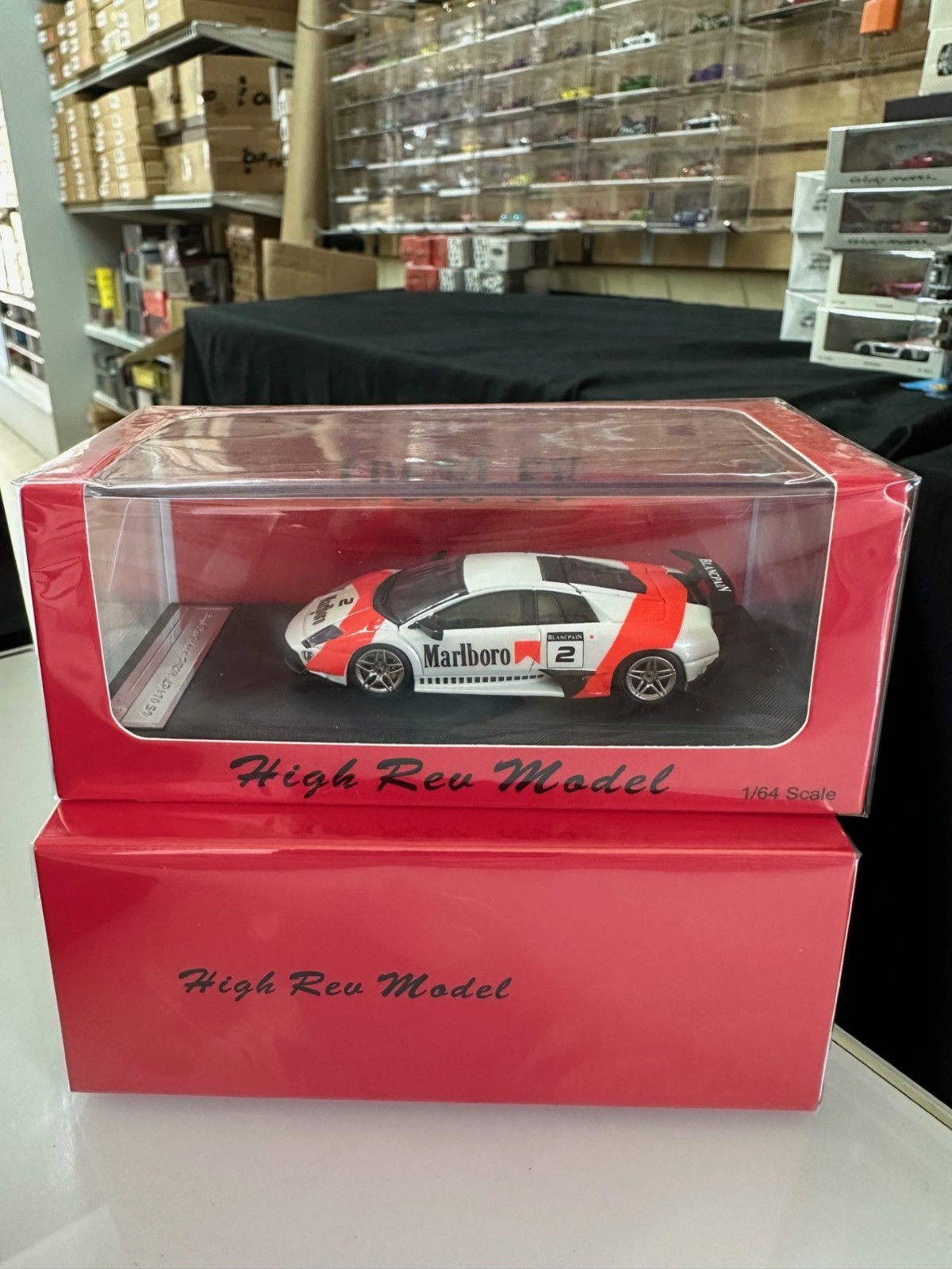 LAMBORGHINI MURCIELAGO LP670 SV MARLBORO REAR OPENS 1/64 CAR BY HIGH REV HR