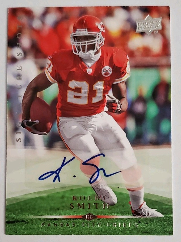 Upper Deck 2008 Signature Shots Kolby Smith Auto Kansas City Chiefs #SS21