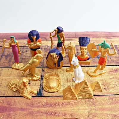 12x Ancient Egypt Toys Pyramid Mummy Egyptian Toys Educational Realistic