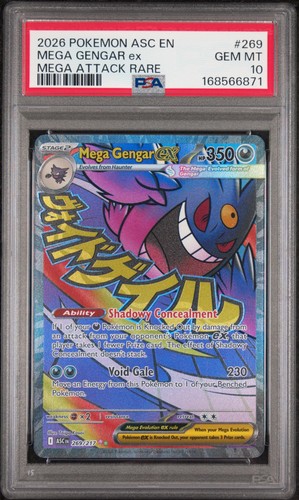 2026 POKEMON ASC EN-ASCENDED HEROES MEGA ATTACK RARE #269 MEGA GENGAR EX PSA 10
