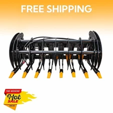 72" Brush Root Rake Clam Grapple Attachment For Bobcat Skid Steer with 8 Teeth