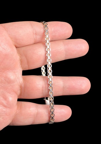 Bismark Link Italy Sterling Silver 925 Bracelet 8 1/4" - Picture 2 of 5