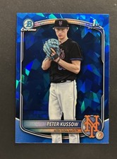 2025 Bowman Chrome Draft Sapphire Peter Kussow #BDC-179 Rookie Mets
