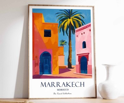 10_Marrakesch Druck, Marrakesch Reiseposter, Nahost Reisedruck, Islamisch D