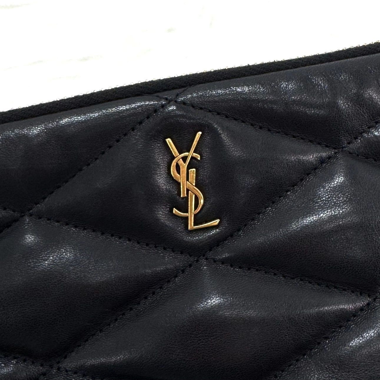 Saint Laurent Monogram Borsa pochette trapuntata nera (696779) 132568779