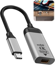 Image of Qaum USB C to Mini DP Displayport Cable Adapter 4k@60hz Female Grey
