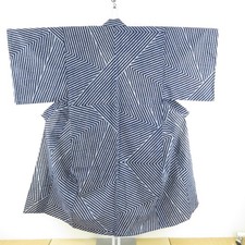Yukata kimono Cotton Geometric pattern Navy 56.3inch Men's