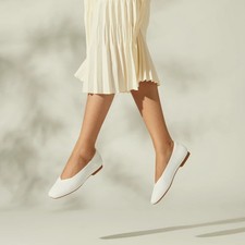 VIVAIA Square Toe Water Repellent Flats Margot 2.0 Ballerinas Ivory White EU 39