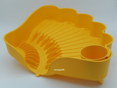 Tupperware Easy Dry Shell Shape Dish Drainer Rack Yellow Color