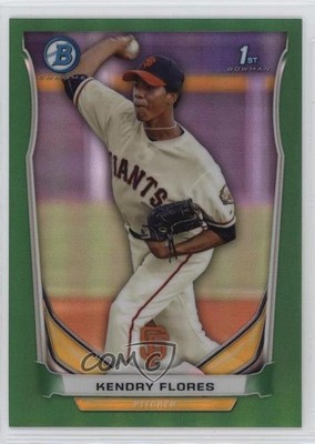 2014 Bowman Prospects Chrome Green Refractor 27/75 Kendry Flores #BCP82 0b0