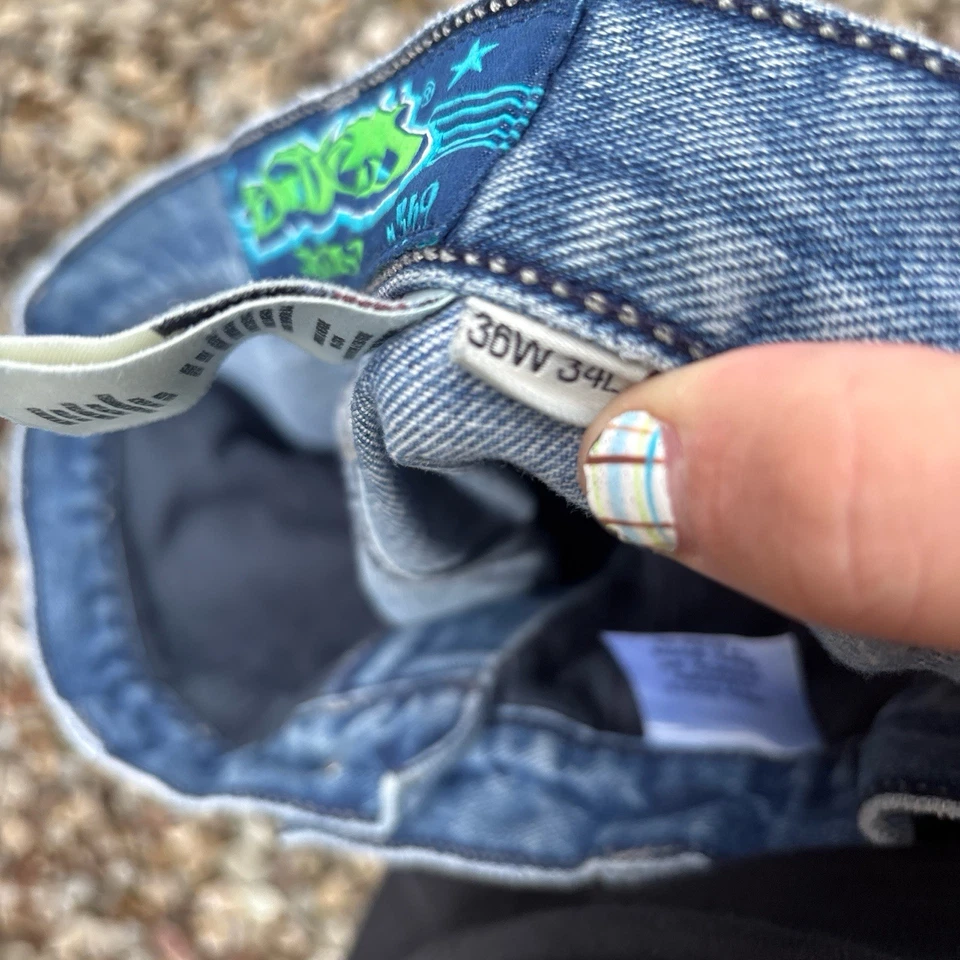 Jeans Levi's JNCO estilo perna larga preto skatista grunge folgado emo gótico rave, 36x30 - Imagem 3 de 3