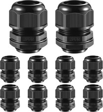 10 PCS 1"(17-25mm) NPT Nylon Cable Gland Joints with Gaskets, 1 Inch, Black 