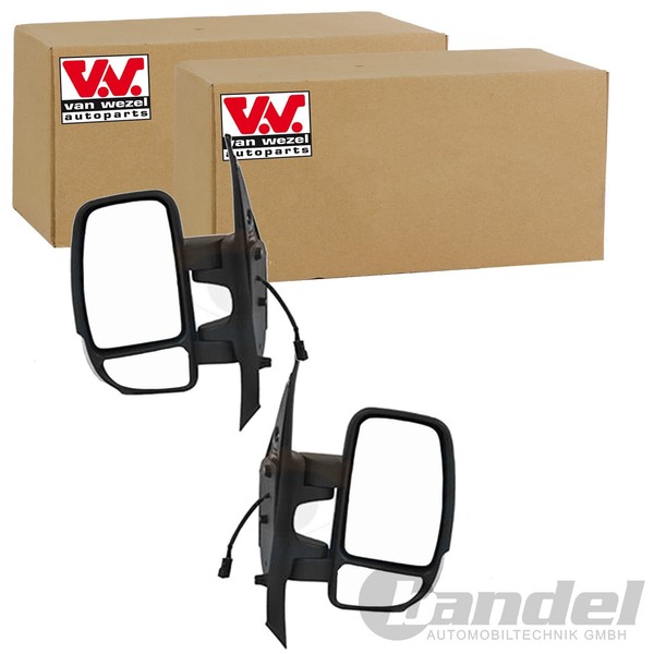 2X Van Wezel AußEnspiegel Schwarz Links+Rechts Passend FüR Nissan NV400 Opel-image