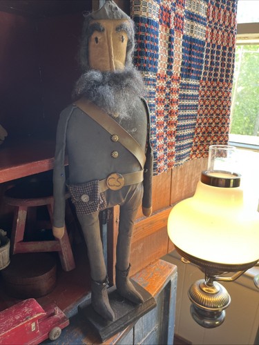 Primitive Handmade 21-1/2” Tall Confederate Soldier.