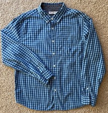 Men  s Nautica Blue Check Button Up Shirt Size XL