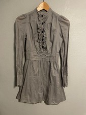 Alice Temperley For Target Dress Womens 1 US XS Gray Ruffle High Neck Victorian