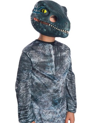 Offizielle Jungen Velociraptor 'Blue' Bewegliche Kiefer Maske Jurassic World