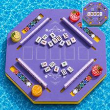 Floating Mahjong Table for Pool, 31.5In Foldable Floating Table with Drink Holde