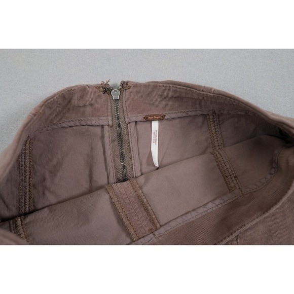 Free People Corduroy Mini Skirt Brown High Rise A-Line Women's Size S image 3