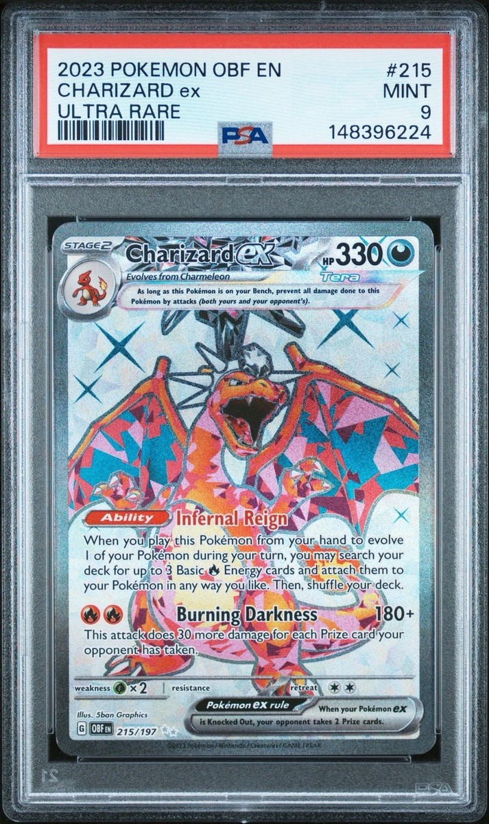 まし***0000 🔥Charizard EX Full Art Pokemon Card PSA 9 MINT Obsidian Flames
