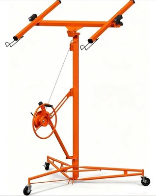 11FT Drywall Lifter 150lbs Panel Hoist Jack Rolling Caster Construction Lockable