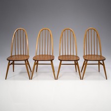 4 Ercol Dining Chairs Windsor Quaker Light Finish Vintage 1970s FREE UK Delivery
