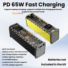 PD 65W Super Fast Charging Transparent Power Bank Case 8-Cell 18650 Battery Box