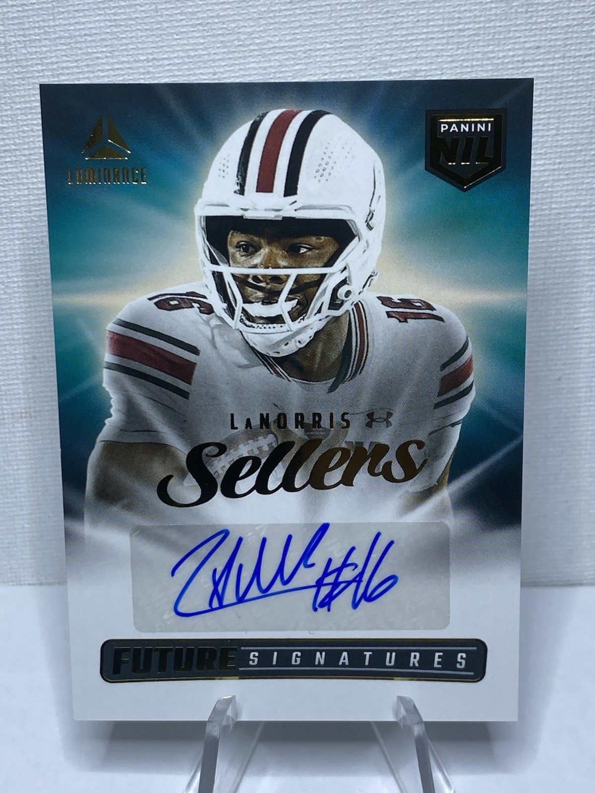 2025 Panini Luminance #NIL-LSS LaNorris Sellers RC Future Signatures NIL Auto #1